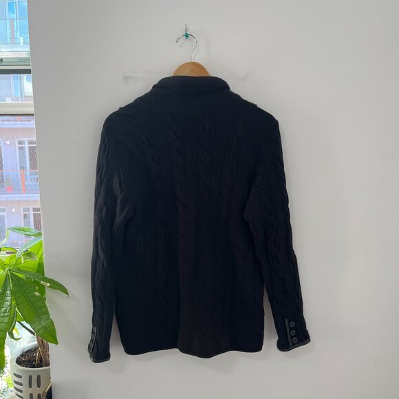 NEW Talbots Black Cable Knit Cardigan Sweater Size Medium Petite - Picture 8 of 8